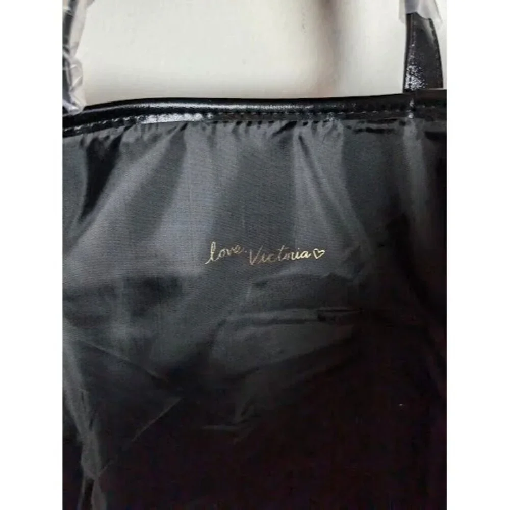 2 Set‎ Victoria's Secret Make Up & Tote Bag Log Stripe Sequin Glam Weekender NEW